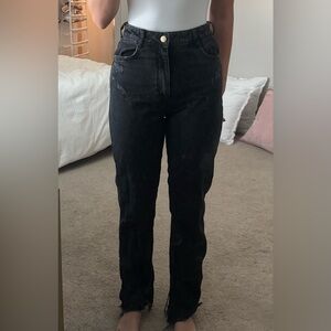 Zara Women’s Dark Charcoal Straight Jeans